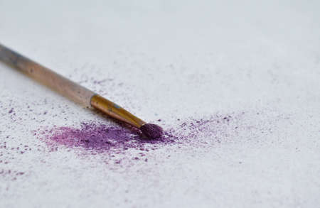 eyeshadow powder and make up brushの写真素材