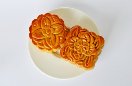 moon cake Chinese tradition dessert in festival on dish
