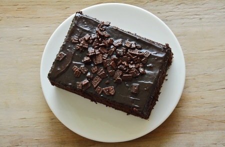 chocolate butter cake on dish