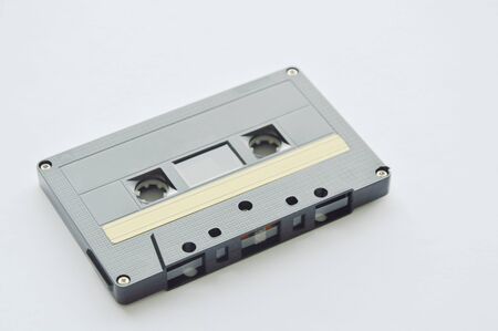 cassette tape recorder on white backgroundの写真素材