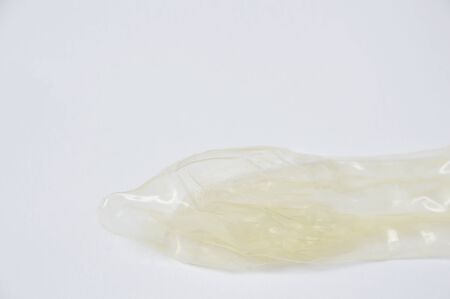 condom prepare to used on white background
