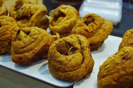 deep fried crispy German pork knuckles on plateの写真素材