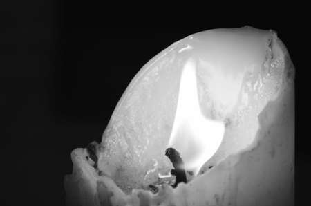 monochrome candle light in the dark nightの写真素材