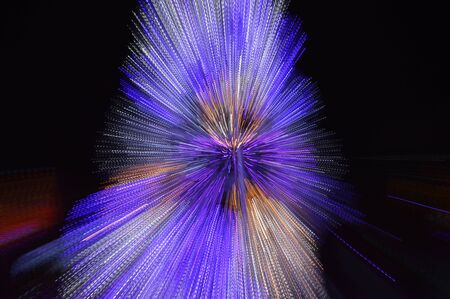 blurry colorful light spreading by zoom technique background and texture in night