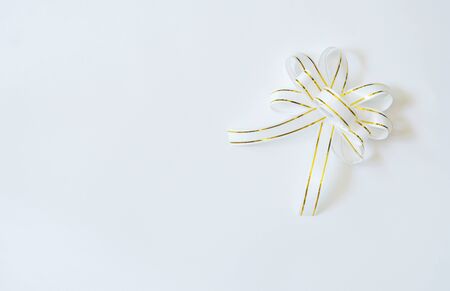 ribbon bow for wrapping gift box on white backgroundの写真素材