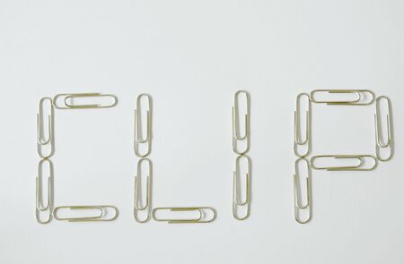 paper clip arranging on white background
