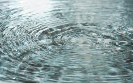 water wave rippled on surface in stainless basin