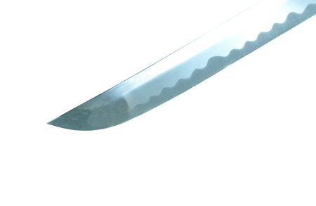 katana Japanese samurai sword blade on white background