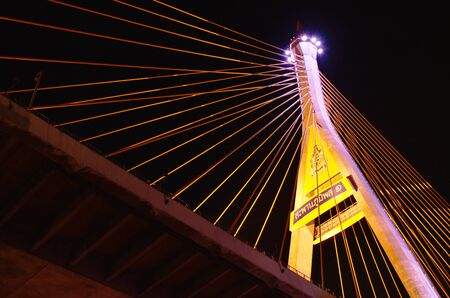 Bangkok Thailand May 5 ,2019: Bhumibol bridge or bridge of industrial rings over Chao Phraya river...