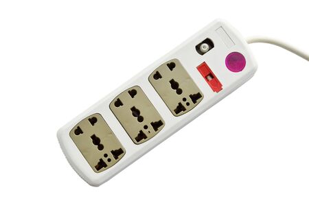 plug socket with assorted hole on white background