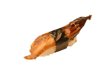 eel fish or unagi Sushi Japanese food on white backgroundの写真素材