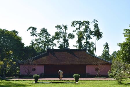 Hue Vietnam January 5, 2020 : landscape of Thien Mu ancient Buddhist temple in Vietnamのeditorial素材