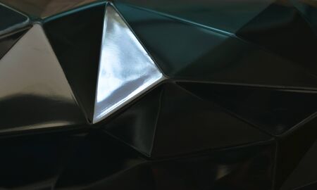black plastic geometry shape background and textureの写真素材