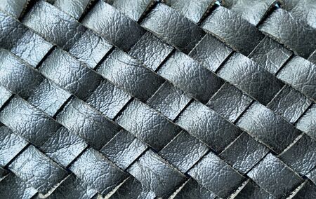 close up of black leather women belt background and texture