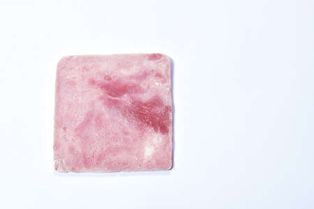 fresh ham pork cold cuts meat frozen food on white background