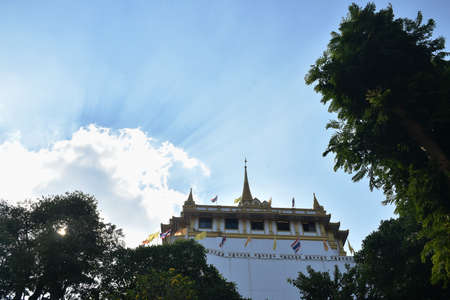 The Golden Mount at Wat Saket Ratchaworamahawiharn landmark and travel location in Thailand