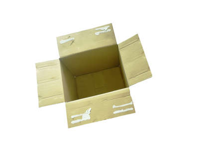 hard paper box opening cover on white background