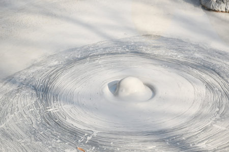 Beppu Jigoku Meguri Or Hell Tour mud blowing from land travel location in Japan