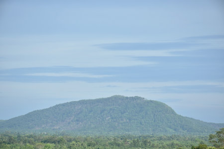 landscape of mountain at Klong Klang water reservoir lake in Thailand