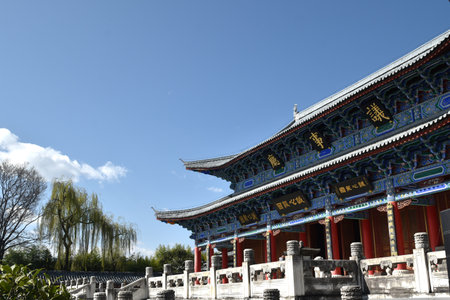 Lijiang China March,6 2024 : Mu mansion ancient house of Chinese governor in the pastのeditorial素材
