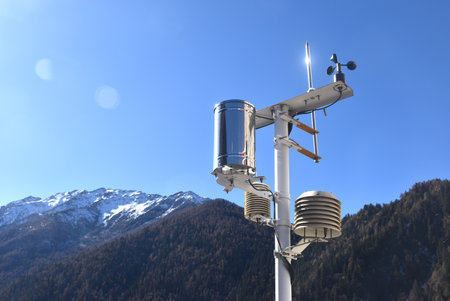 wind speed measurement using vane Four Girls Mountain or Siguniangshan as know as Switzerland of...