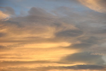 cloud spreading on twilight sunset sky in eveningの写真素材