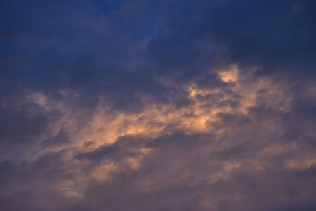 cloud spreading on twilight sunset sky in eveningの写真素材
