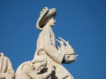 Detail from the Tribute to the Portuguese discoveries monument. Infante d. Henrique, Belém, Lisboa, Portugal.のeditorial素材