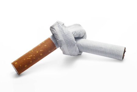 a destroyed cigarette. Quit Smoking conceptの写真素材