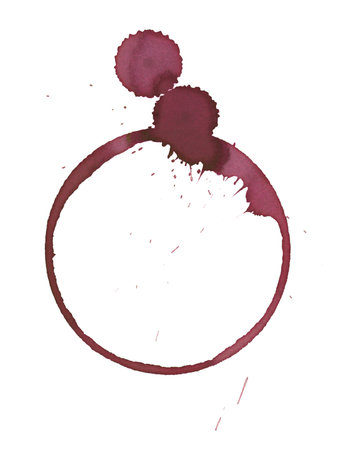 Wine stain made from wineglassの写真素材