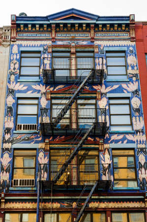Facade painted in colors