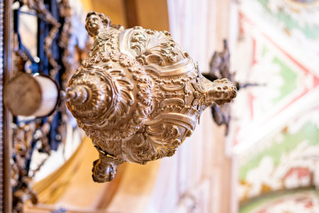 object of sacred art, incense burner inside the Basilica of the Martires, Church of the Holy Sacrament, Lisbon.の写真素材