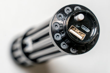 A close up shot of an electrical device with a shallow depth of field