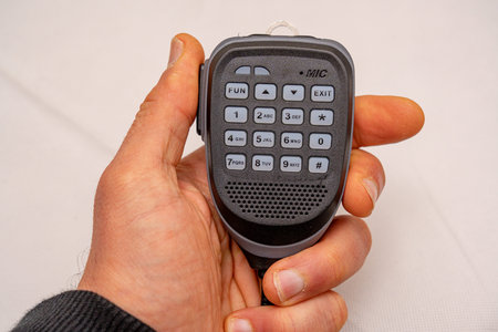 dual-band VHF UHF amateur radio with backlit PTT keypad