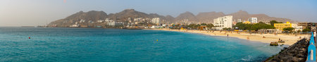 Panoramic view of Playa de las Americas, Tenerife, Canary Islands, Spainの写真素材