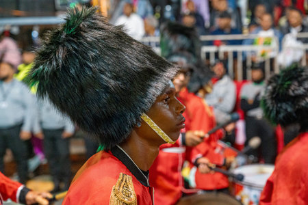 Unidentified Thai people in traditional costume during the celebration in Bangkok, Thailand.