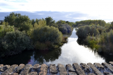 Alberche River from the bridgeの写真素材