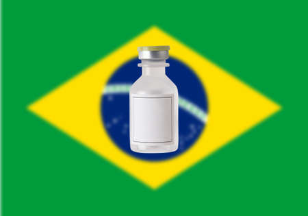 vaccine with brazil flagの写真素材
