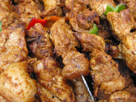 Chicken skewersの写真素材