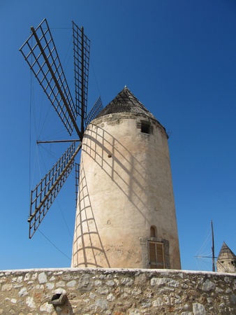 Windmills in Mallorca, Spain.の写真素材