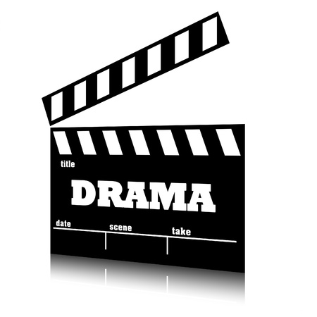Clap film of cinema drama genre, clapperboard text illustration.の写真素材