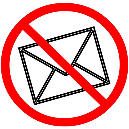 Email warning signal spamの写真素材