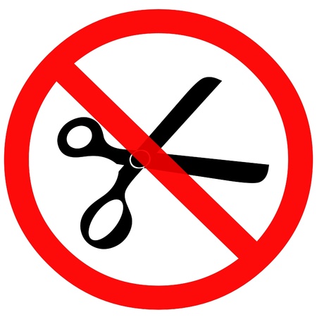No cuts sign.の写真素材