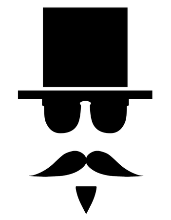 Icon gentleman with hat and mustacheの写真素材