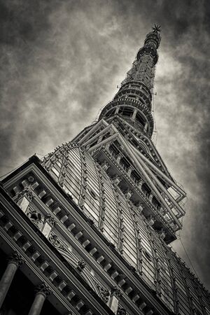 The Mole Antonelliana  is a major landmark building in Turin, Italy, named after its architect, Alessandro Antonelli. A mole in Italian is a building of monumental proportions.の写真素材