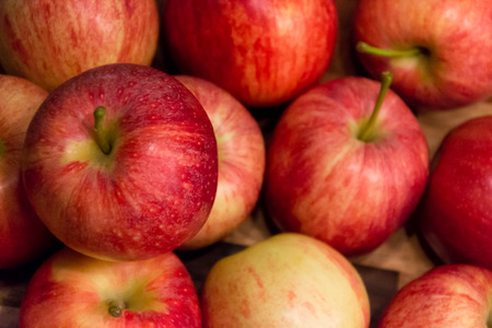 Fall apple red delicious healthy and put on a wooden table;healthy food.