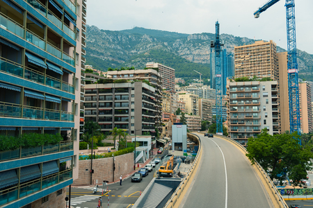 Monte Carlo, Monaco - August 05 2018 : General view of the street in the center of the cityのeditorial素材