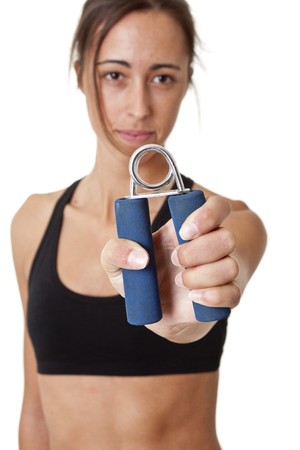 Sports Woman with hand grip training handの写真素材