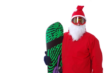 Snowboarder,dress as Santa Clausの写真素材
