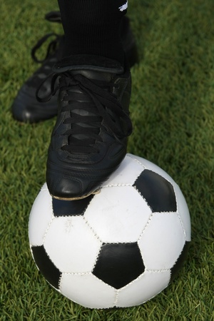soccer player with a ballの写真素材